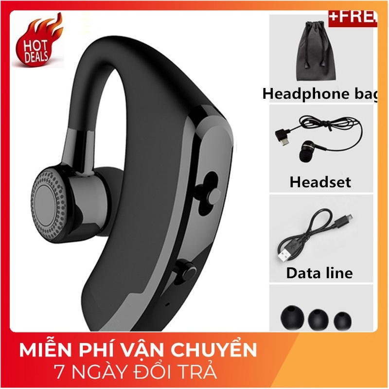 Tai nghe Bluetooth dành cho doanh nhân V9 có Điều khiển bằng giọng nói Tai nghe không dây Bluetooth (cao_nhien_thith)