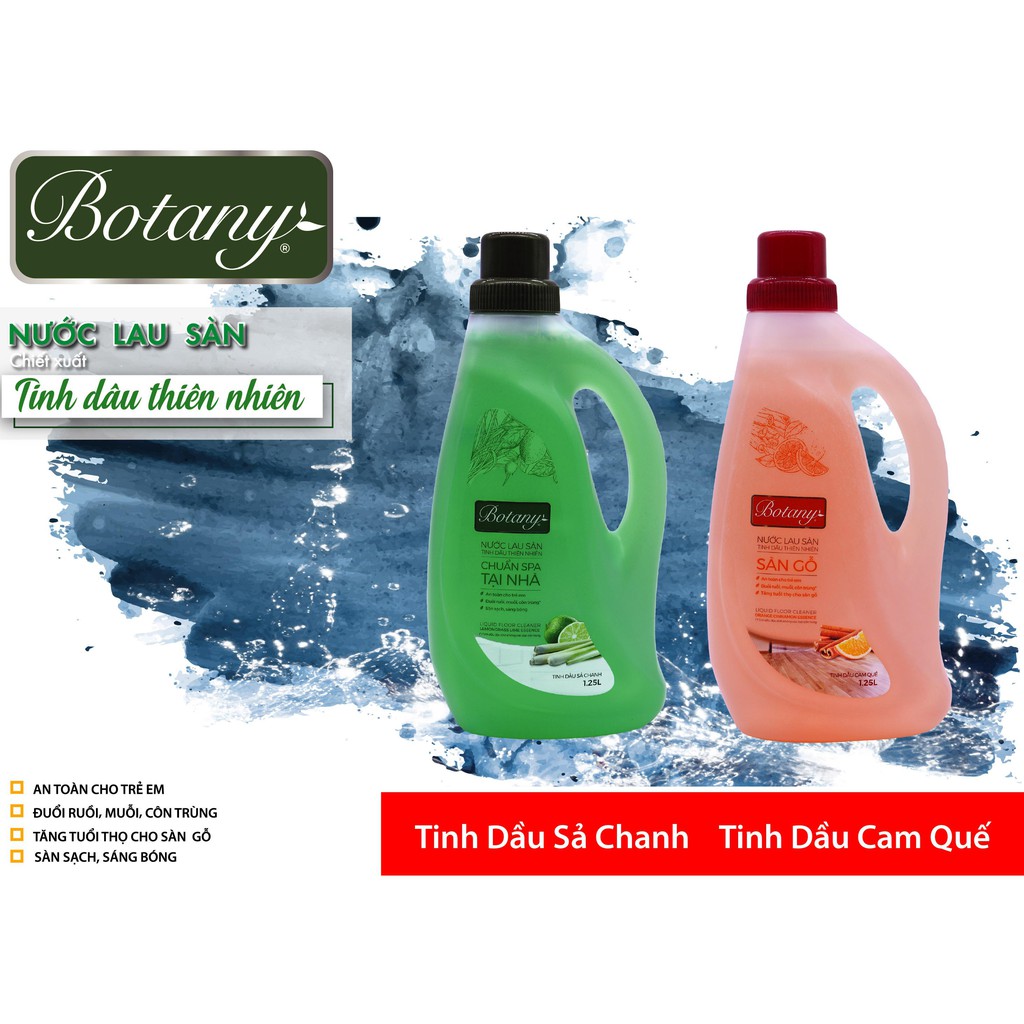 Nước lau sàn tinh dầu thiên nhiên Botany 1.25 lít tăng tuổi thọ cho sàn gỗ và khử mùi vật nuôi trong nhà