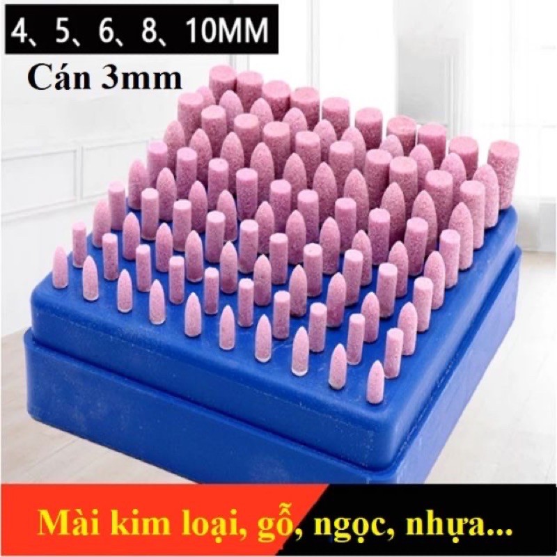 Mũi đá mài mini cho máy khoan mài khắc đánh bóng mini đa năng chân trụ 3.0mm