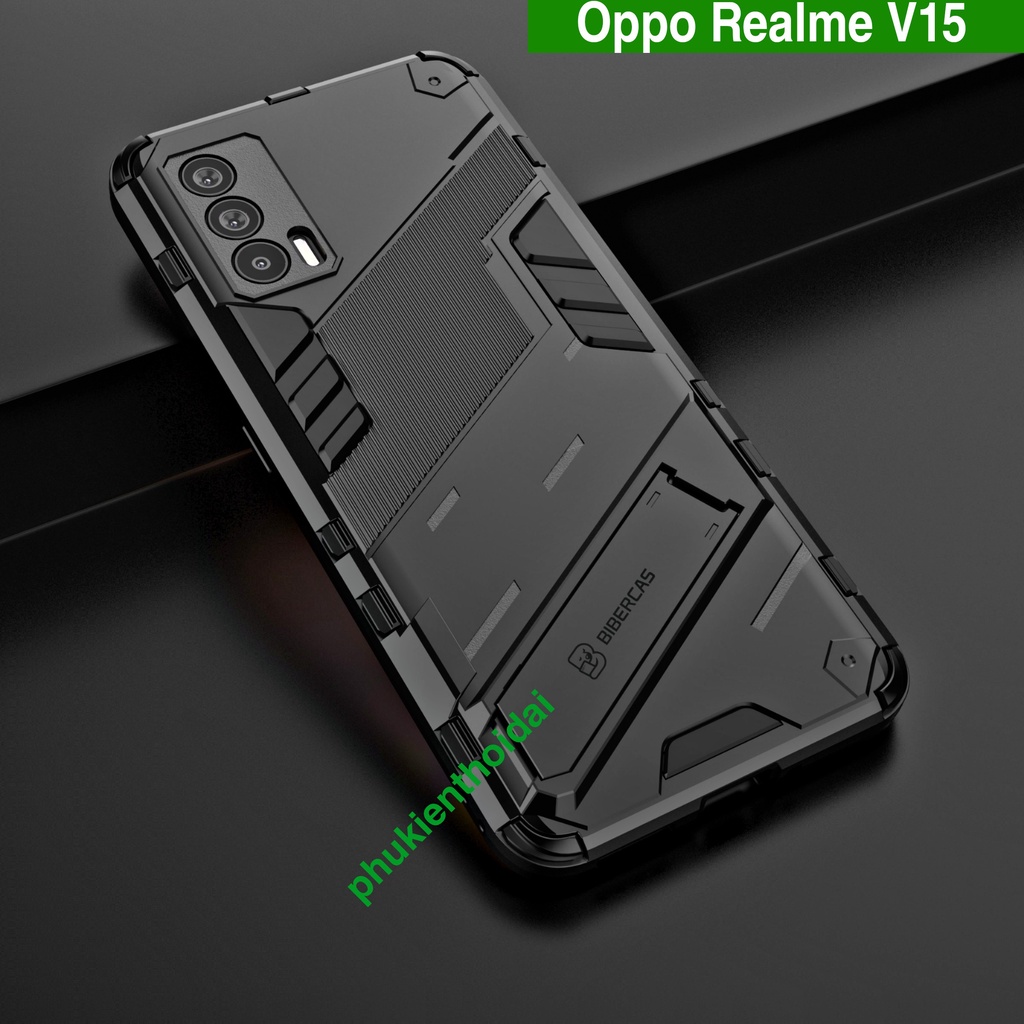 Ốp lưng OPPO REALME V15 Iron Man Ver 2 chống sốc bảo vệ camera giá đỡ xem phim cao cấp