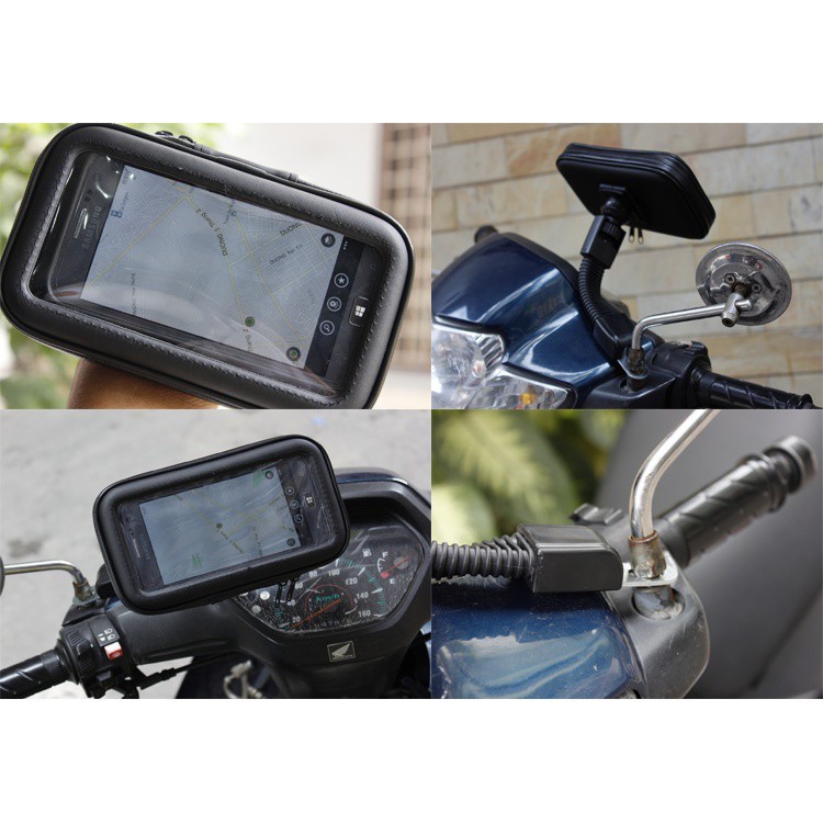 [GIÁ SỐC] Giá đỡ điện thoại chống nước gắn kính xe máy (CÓ BAO DA) svngr vnpk | BigBuy360 - bigbuy360.vn