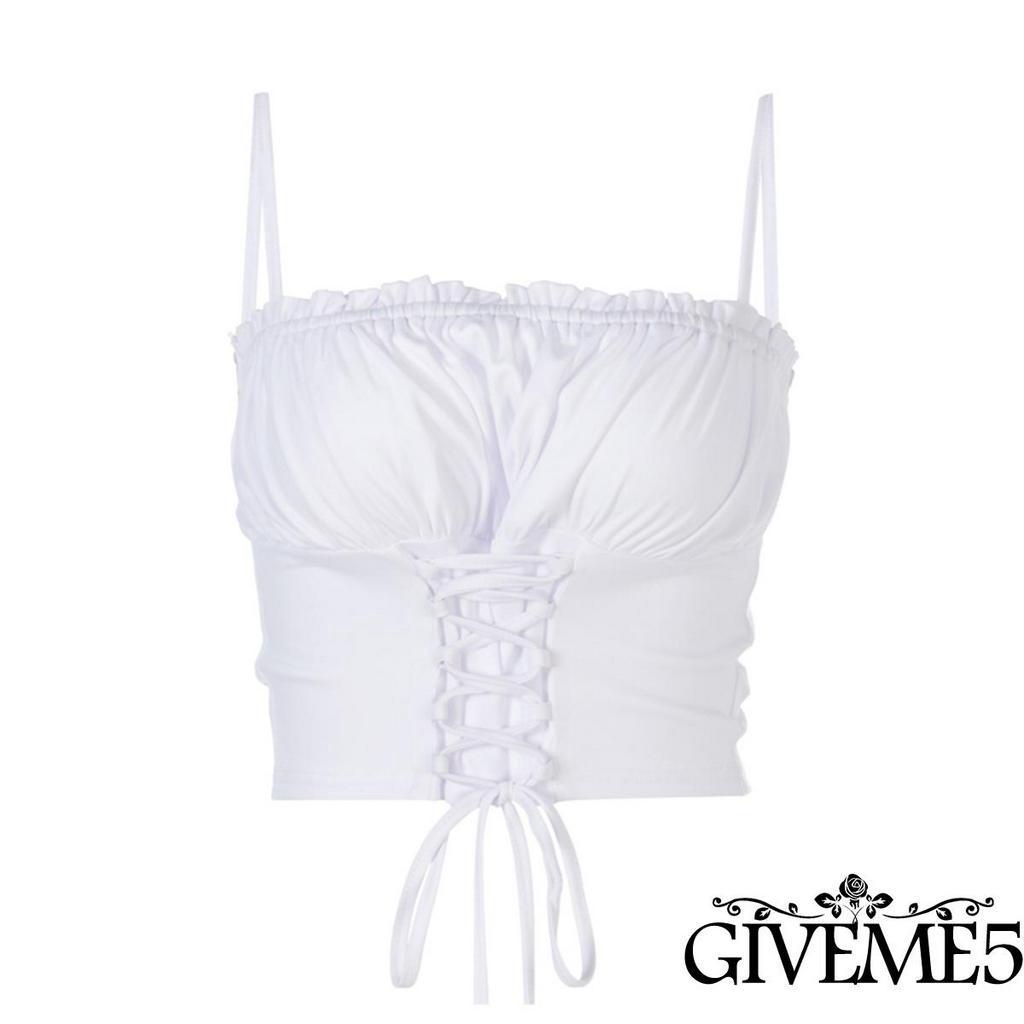 Áo Lửng Hai Dây Màu Trơn Phong Cách Gợi Cảm Cho Nữ