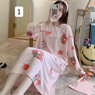 Váy ngủ dài tay hàng QC