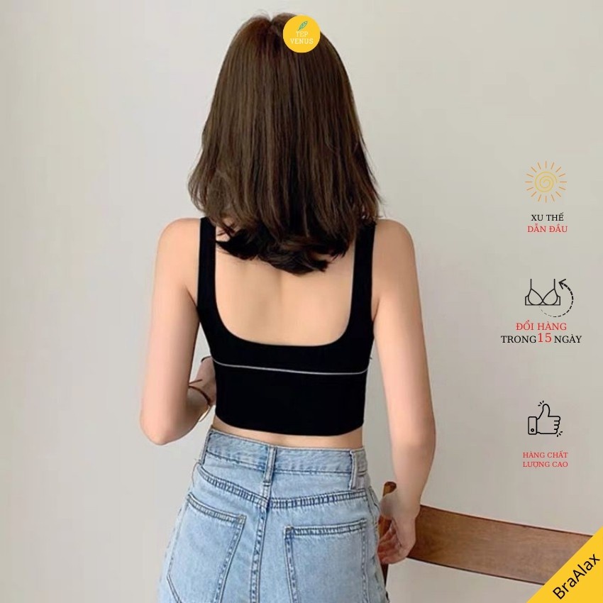 Áo Bra Gym Yoga Bra Thể Thao Dáng Croptop Khoét Hở Lưng Cotton Tăm Tep- BraAlax Tep Fashion - BRA004