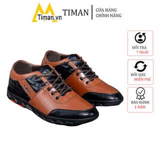 Giày da nam cao cấp thiết kế cao cổ phong cách công sở hàn quốc màu nâu đẹp bảo hành 1 năm TK17 TIMAN
