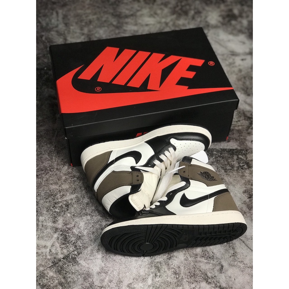 Giày Thể Thao Sneaker Jordan 1 Retro High Mô Ca - Nâu Cà Phê Cao Cổ (Ảnh Thật + Hàng Sẵn)