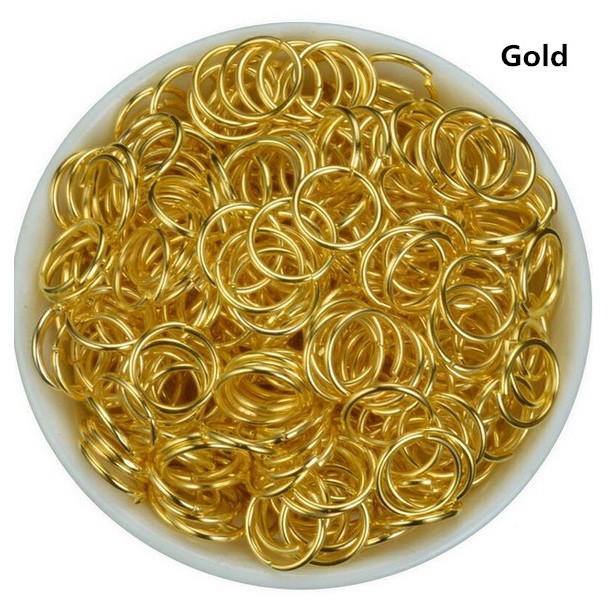 Set 200 vòng thép không gỉ 4/5/6/8/10/12mm dùng làm trang sức thủ công