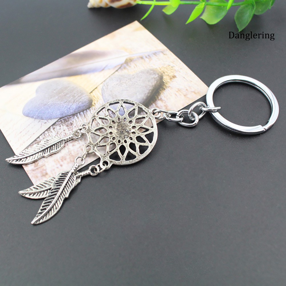 Móc khóa hình dream catcher đính đá sáng tạo sang trọng