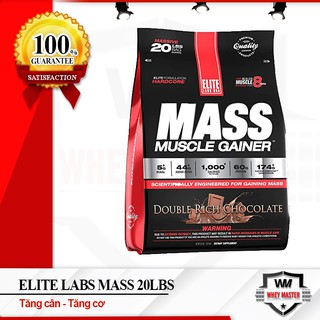 Sữa Dinh Dưỡng Tăng Cân Nhanh Mass Muscle Gainer 20 lbs (9.2kg) - Chính Hãng Elite Labs  - Chính hãng