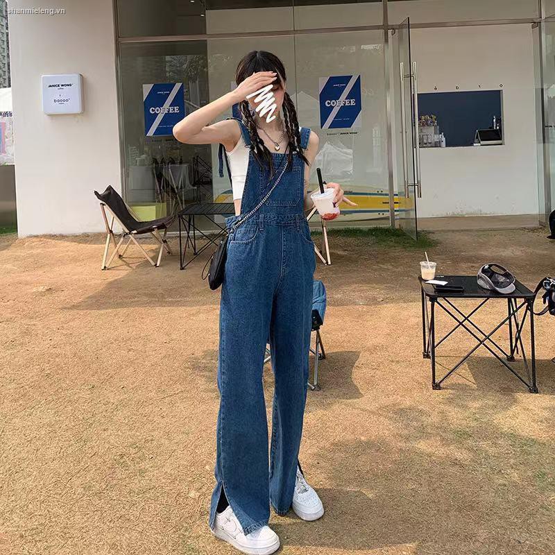 Bộ áo liền quần ống rộng phong cách retro thời trang 2021 cho nữ