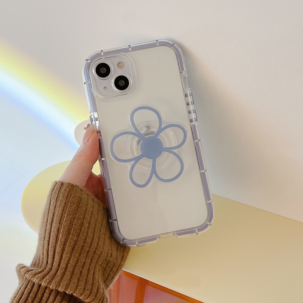 Ốp Điện Thoại Mềm Trong Suốt Màu Dạ Quang Có Giá Đỡ Túi Khí Cho iphone 13-7P 11pro 13 12 11 pro Max X XS Max XR 7 8 PLUS 13-7P