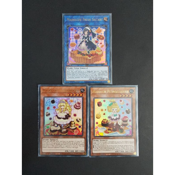 Lá bài combo x 3 Madolche Puddingcess - Madolche Petingcessoeur - Fresh Madolche Sistart - Ultra Rare - 1st Edition