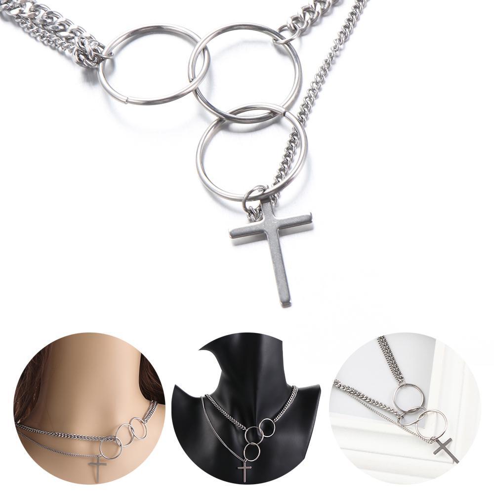 Vòng Cổ Dây Xích Mặt Thánh Giá Phong Cách Hip Hop Gothic Cho Nam Và Nữ