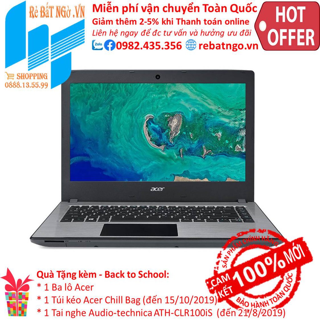 Laptop Acer Aspire E5-476-399X NX.GWTSV.008 14 inch HD_i3-8130U_4GB_1TB HDD_UHD 620_Win10_1.8 kg