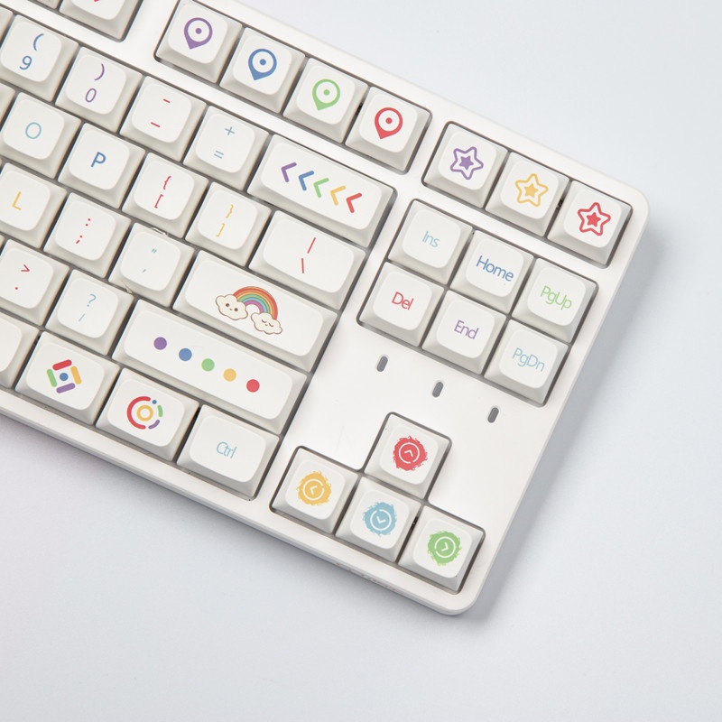 122 Phím Bút màu Keycap XDA Cấu hình dễ thương PBT Thuốc nhuộm phụ Bàn phím cơ học Keycap
