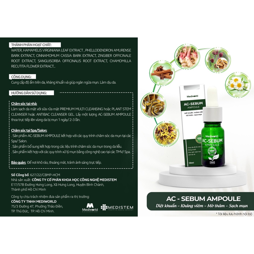 Serum chăm sóc và ngăn ngừa mụn AC - Sebum Ampoule