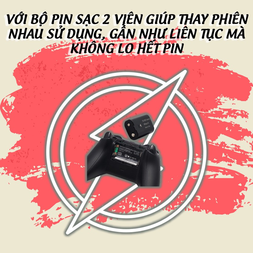 Pin sạc cho Tay Cầm Xbox One, Xbox One S, Xbox Series X, pin sạc xbox chính hãng dobe