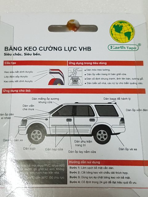 BĂNG KEO SIÊU CHẮC 2 MẶT 12x1x3M