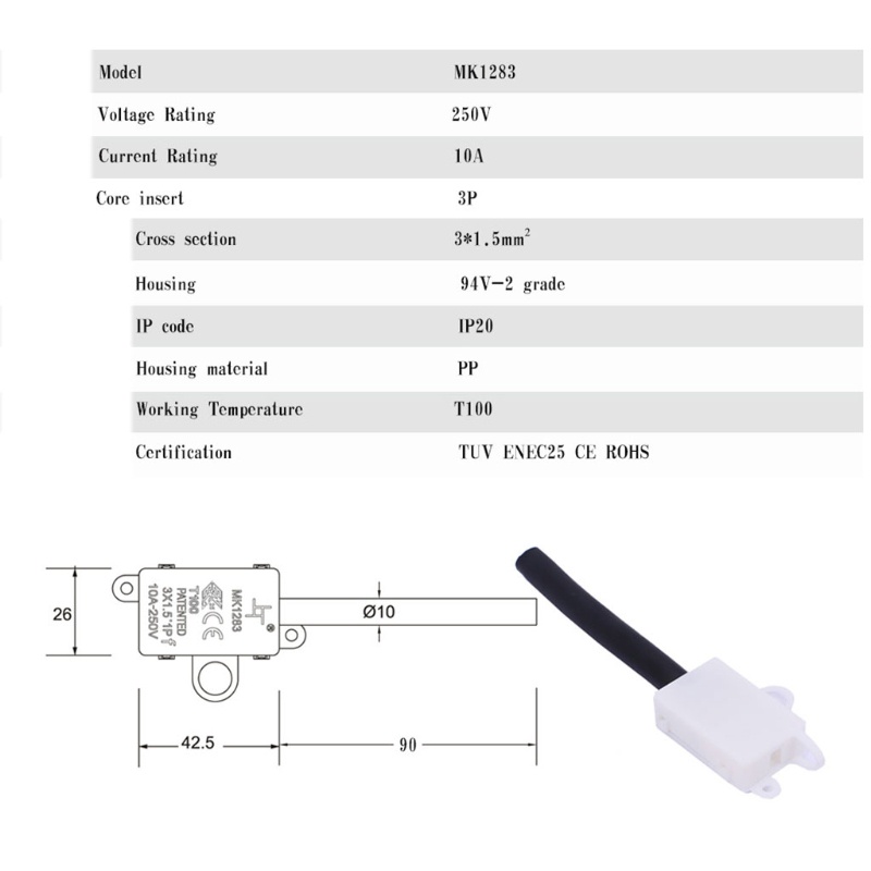 Hộp Cáp Đèn Led 3 Pin Nhỏ Tách Lửa DIY