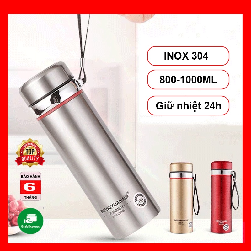 Bình giữ nhiệt inox 304 không gỉ, mang đi làm, đi học, thể thao