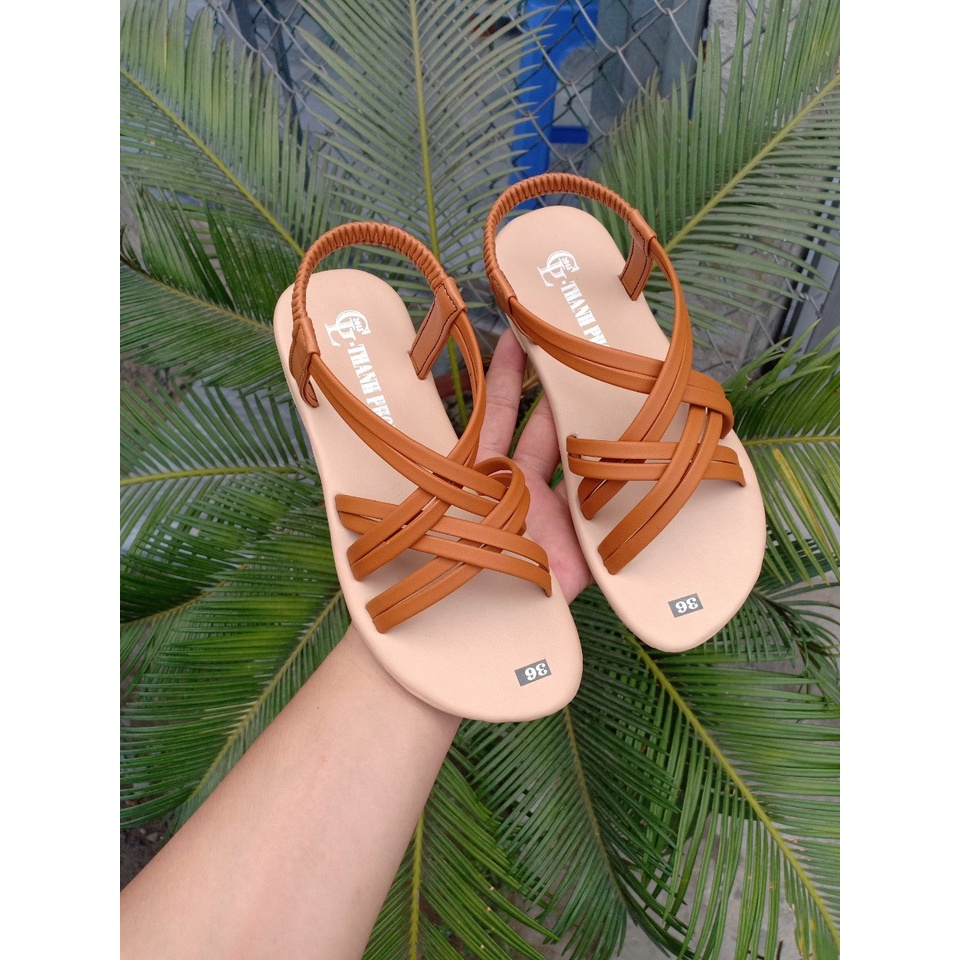 GIÀY SANDAL NỮ ĐẾ BẾT NHIỀU DÂY QUAI THUN có size lớn 41