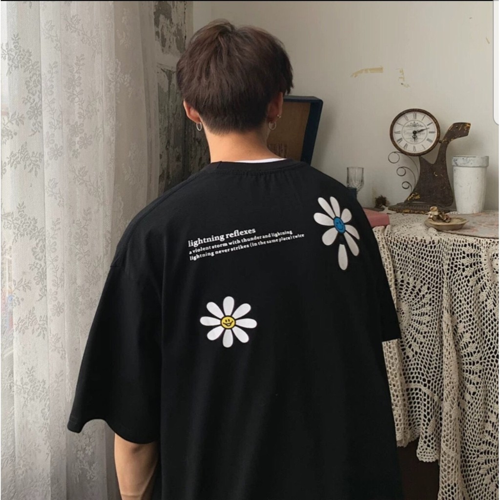 ÁO THUN TEE UNISEX NAM NỮ FORM RỘNG TAY LỠ T-SHIRT CỔ TRÒN CẶP NHÓM HOA CÚC NHÍ 85