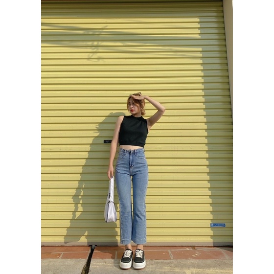 [ ảnh thật ] Quần jeans dáng đứng ống loe phong cách Hàn Quốc by LAHUN3926