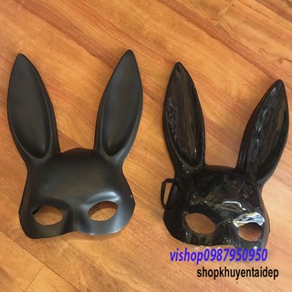 ♥mặt nạ hóa trang halloween hình thỏ trắng/đen -mặt nạ tai thỏ dài hoá trang halloween -mặt nạ thỏ bunny tai dài