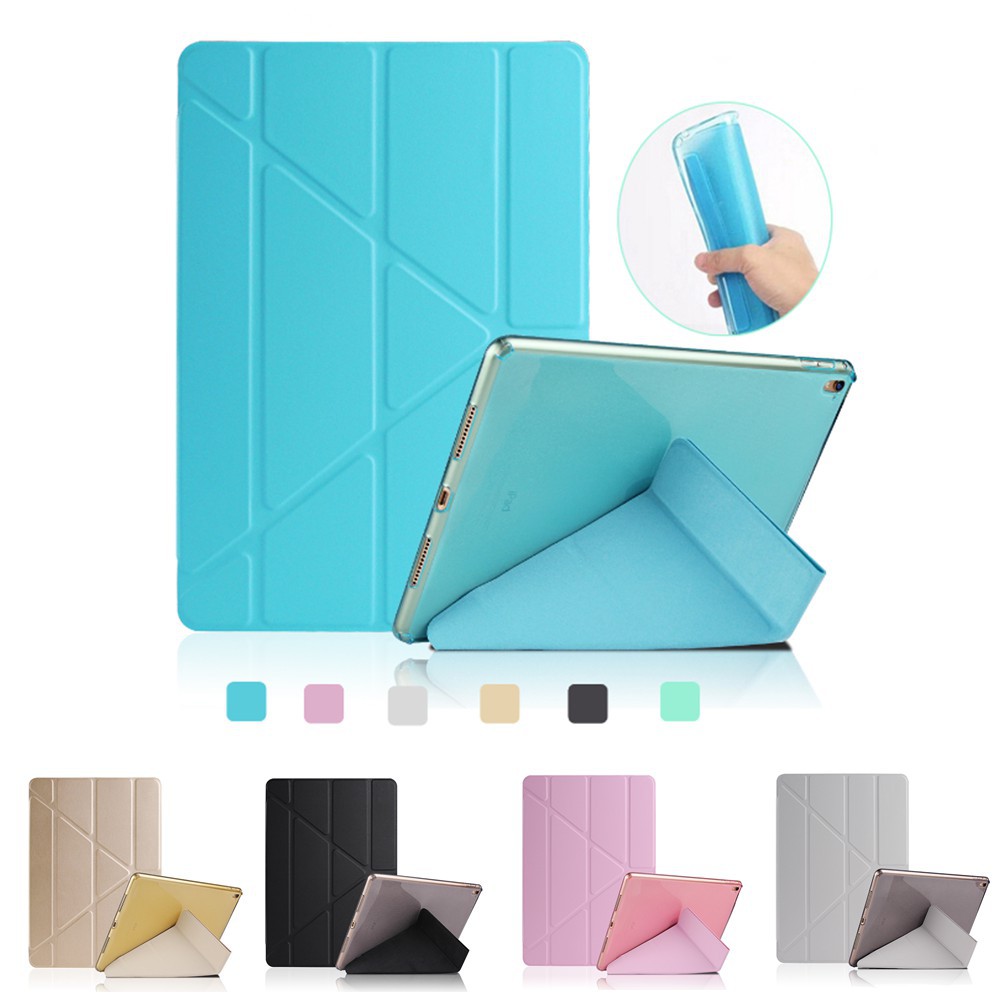 Ốp lưng silicone mềm có nắp đậy kiêm giá đỡ tiện lợi cho IPad 2 3 4 / Air 2 /1