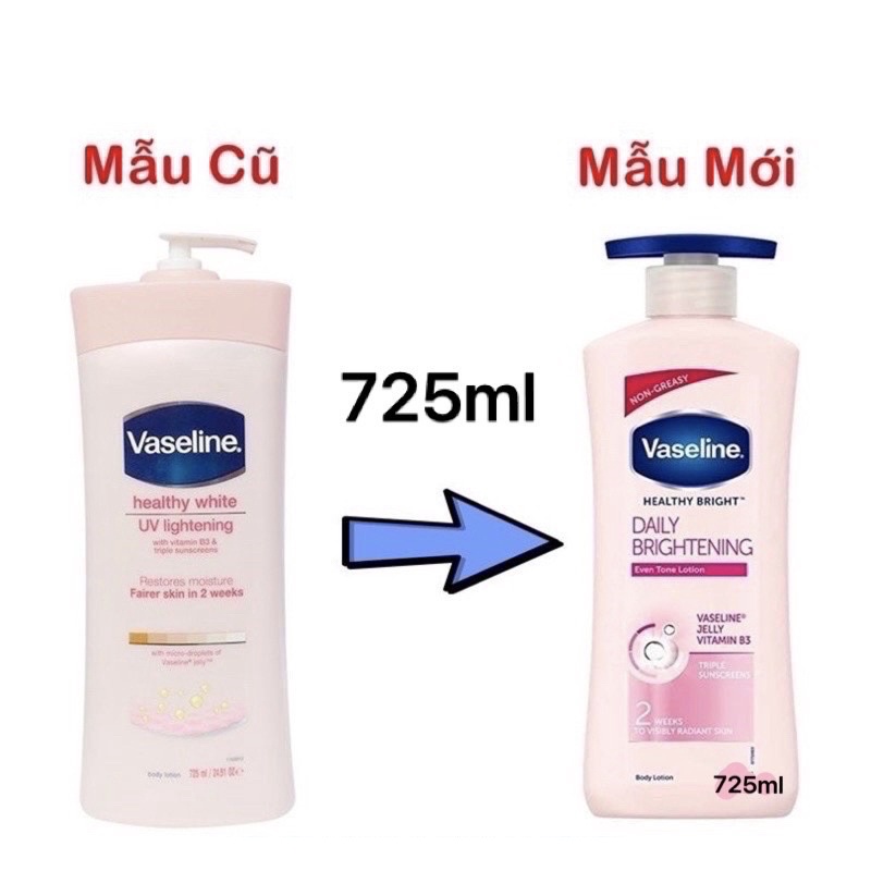Sữa dưỡng thể Vaseline Healthy White UV Lightening Body Lotion 725ml