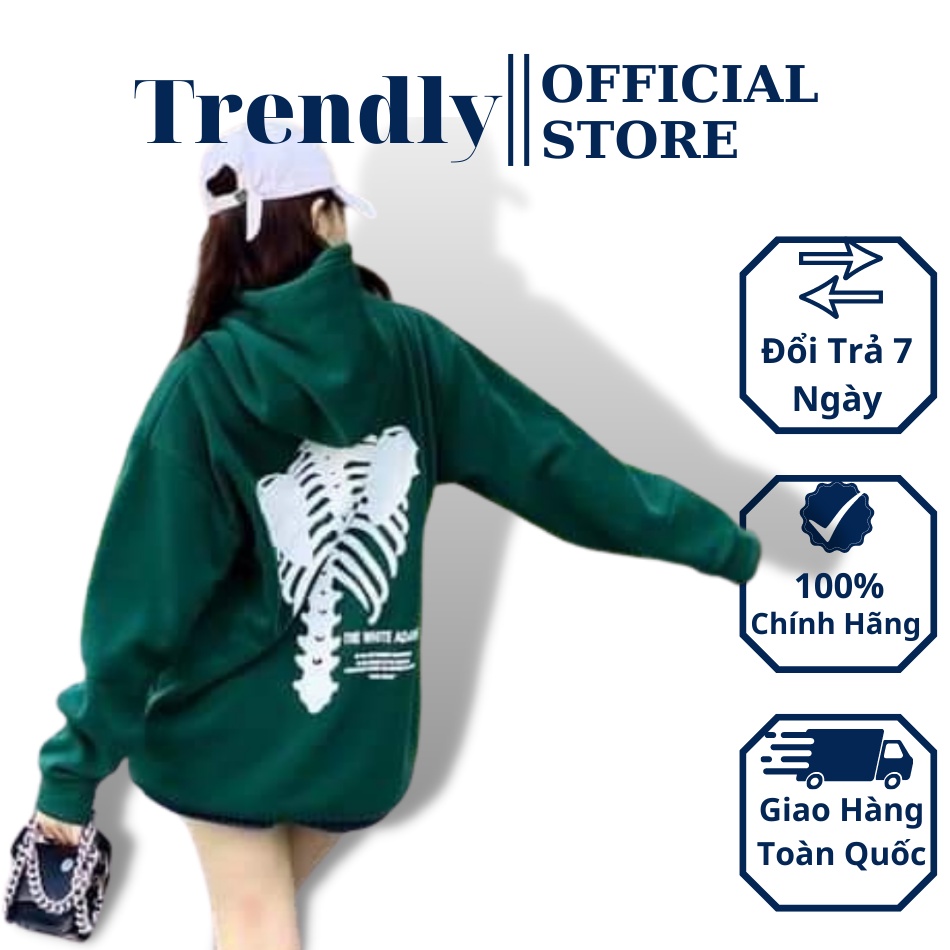 Áo Khoác Hoodie Nỉ Unisex Nam Nữ Form Rộng Có Mũ Chất Dày Cute Màu Xanh Đen In Hình Hoodie Zip Cặp Kéo Khóa Dây Bigsize