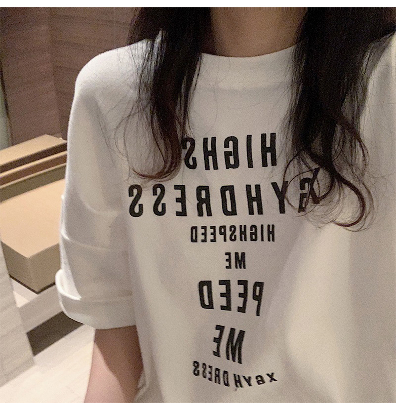 Áo thun ngắn tay in chữ thời trang mùa hè dành cho nữ