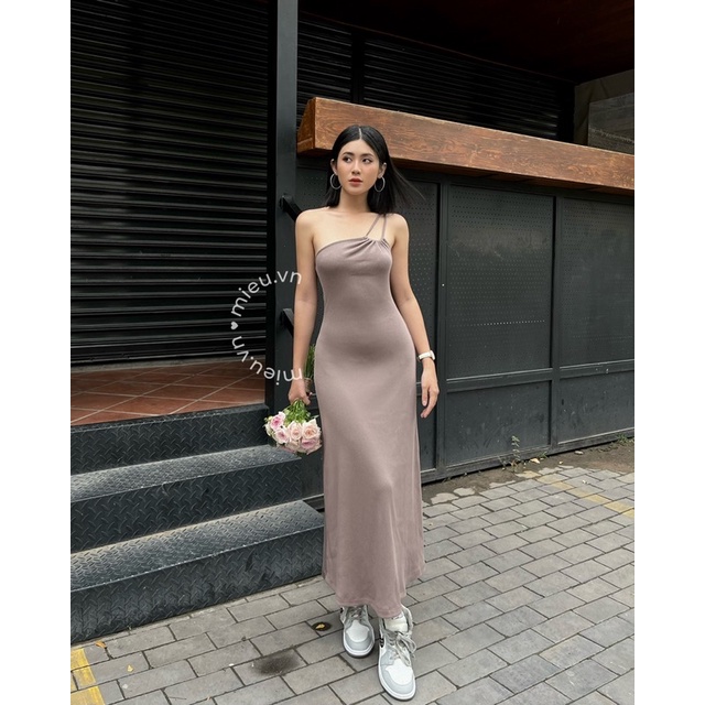 Đầm body nữ thun thiết kế dây đôi lệch vai tôn dáng chữ S siêu mượt mà MIEU - JJL20
