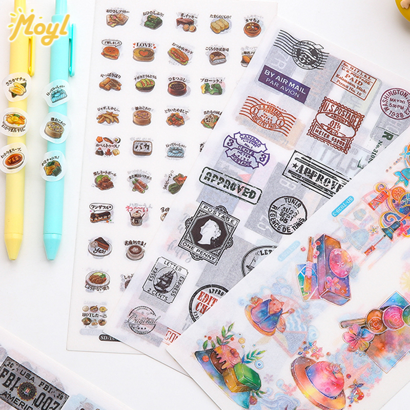 Sticker dán hình cô gái phong cách cổ điển Nhật Bản dành cho trang trí