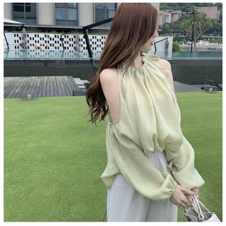 Áo sơ mi nữ tơ nhật siêu mềm mại tay bồng khoét vai