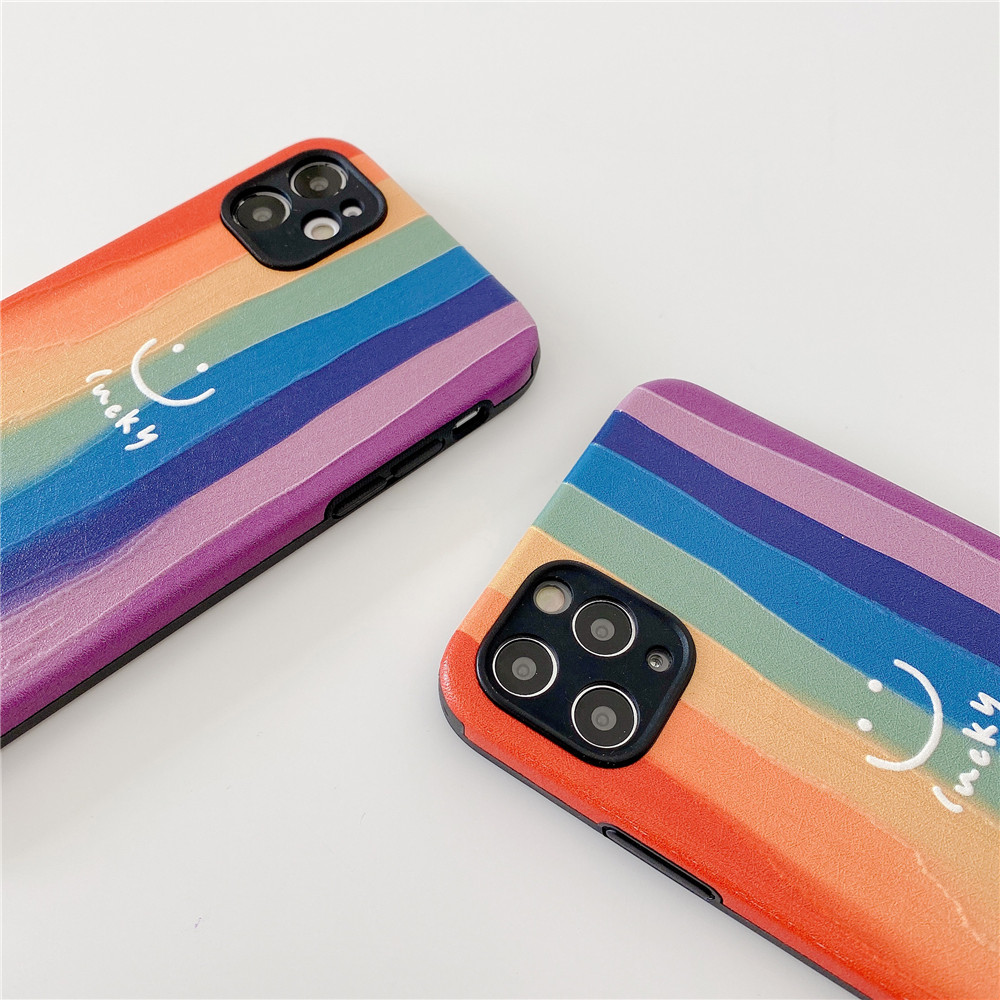 Ốp Lưng Họa Tiết Mặt Cười Cầu Vồng Thời Trang Cho Iphone 11 Pro Max X Xs Xr Xsmax Se 2020 7 8 Plus | BigBuy360 - bigbuy360.vn