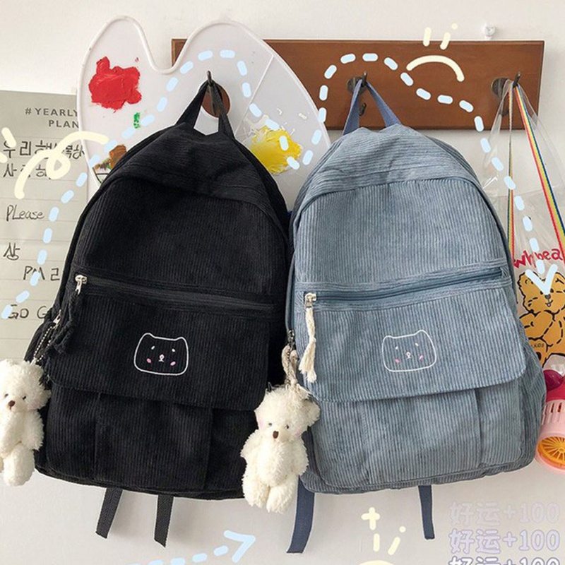 Ba Lô Đi Học / Du Lịch Màu Trơn Dễ Thương Cho Nữ