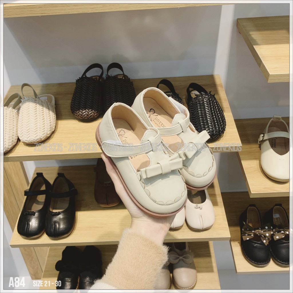 Giày búp bê phối nơ bản dẹt cho bé gái Zonekids - A84