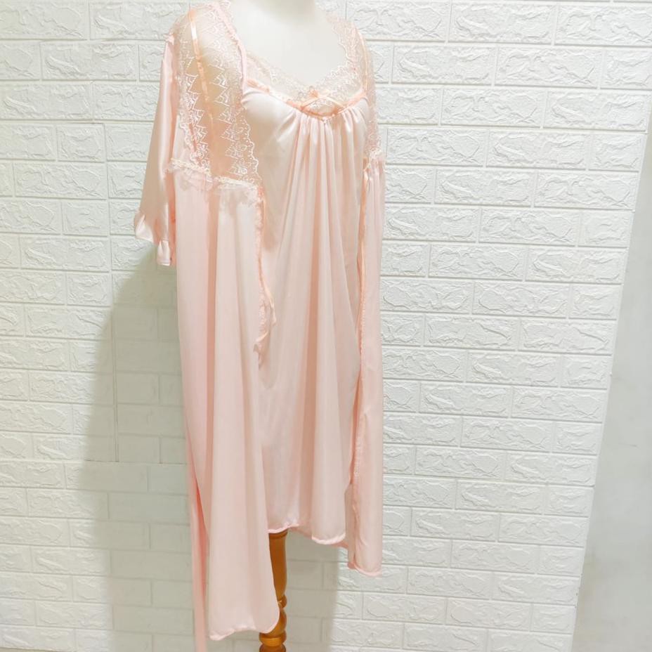 ❇ Đầm Ngủ Kimono Phối Ren Màu Vàng Kem ♪ | BigBuy360 - bigbuy360.vn