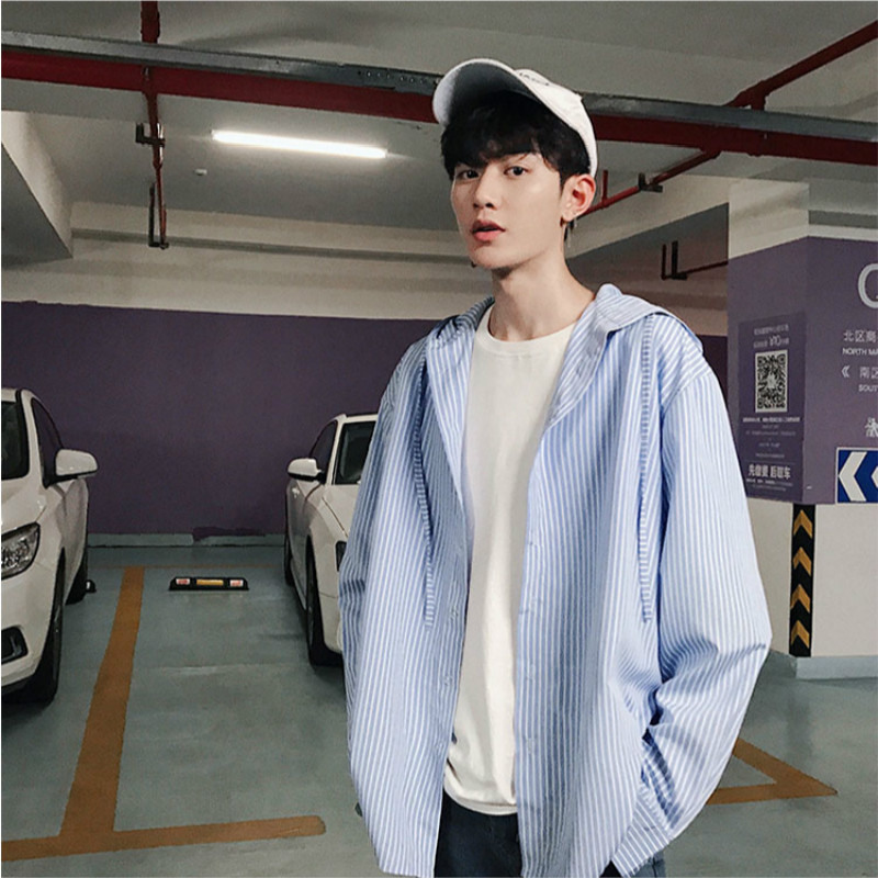 Áo khoác tay dài phối họa tiết kẻ sọc thời trang phong cách vintage cho nam | BigBuy360 - bigbuy360.vn