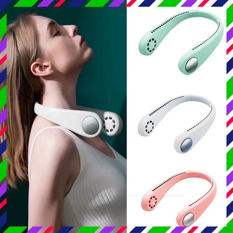 Quạt mini đeo cổ không cánh Parrot thổi rộng 360 độ mát mẻ dễ chịu, có thể sử dụng trong 10h_BH 12 tháng.