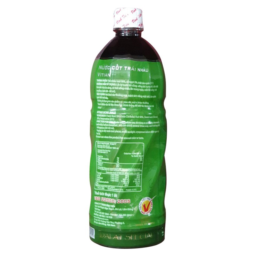 Nước cốt trái nhàu Vĩnh Tiến chai 1 Lít- lốc 6 chai