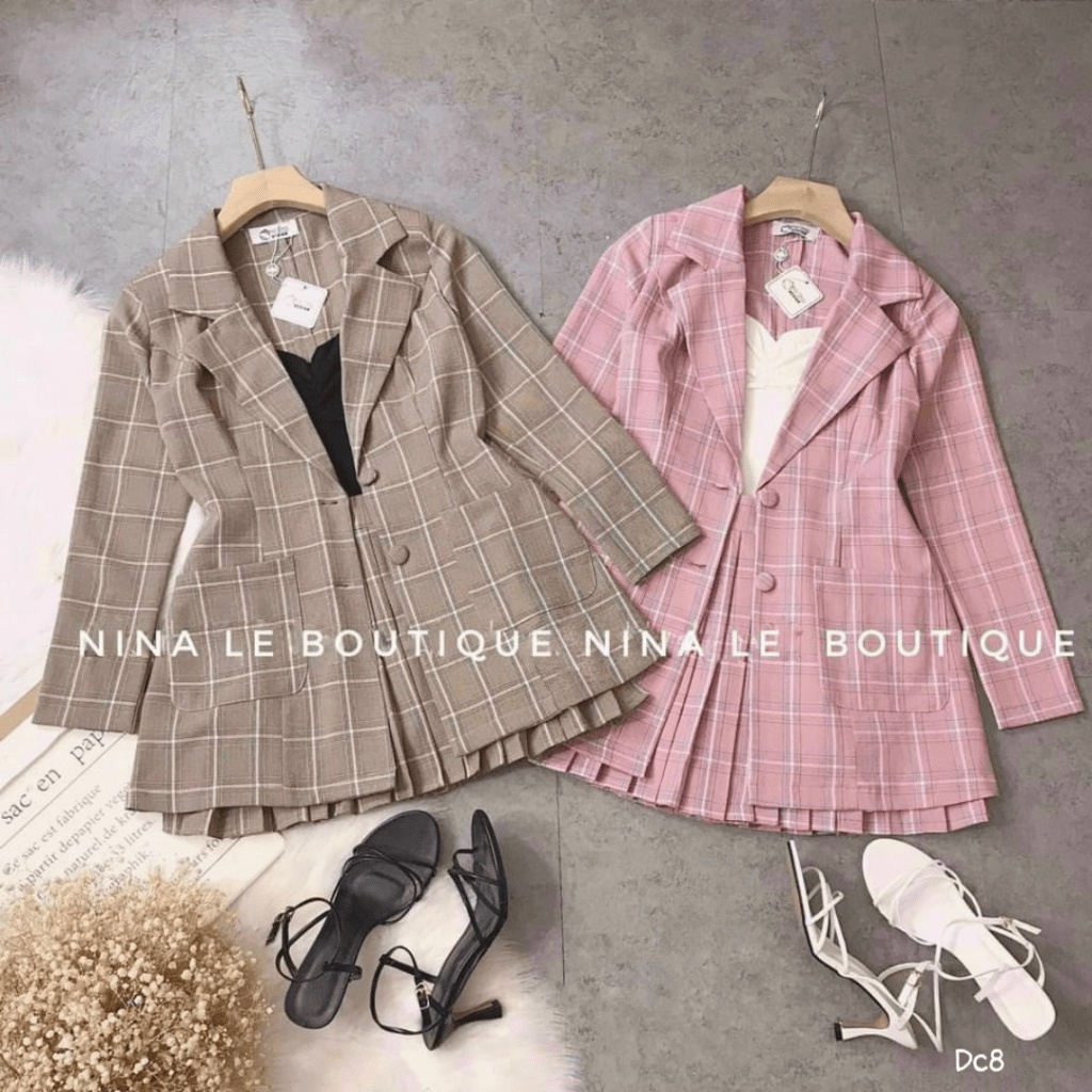 (Free ship) Mẫu Bán Chạy Nhất -- Sét Ford Lót Cotton Áo Blaser Phối Váy Làm Các Anh Lo Lắng UP VLTN Shop