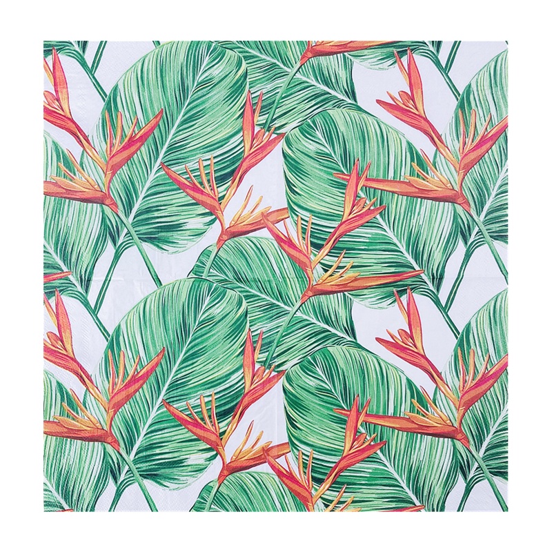 Set 20 Tờ Khăn Giấy In Hình Hoa Cổ Điển Trang Trí Quán Cà Phê &amp; Nhà Hàng