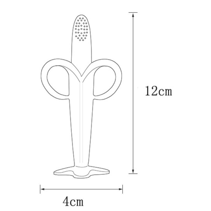 Bàn chải Gặm nướu chuối silicon, gặm nướu hươu cao cổ silicon cho bé công nghệ mỹ, nhật bả