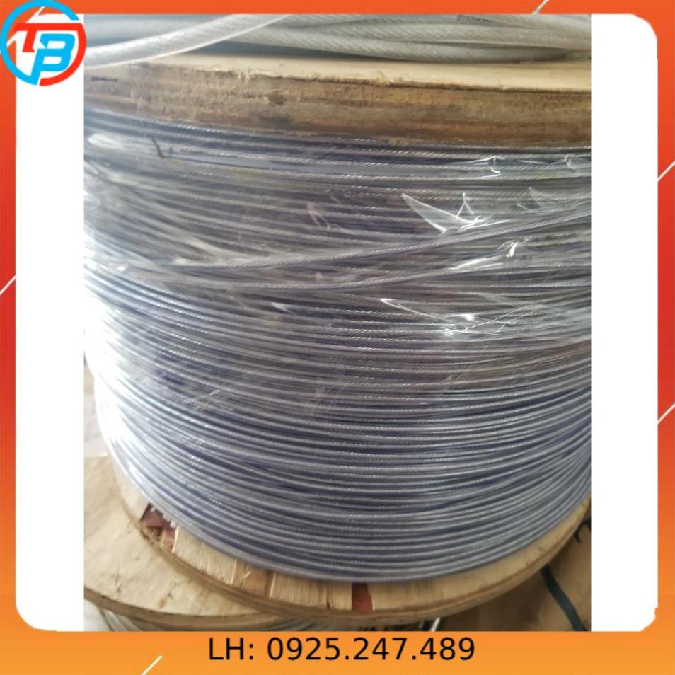 Cáp thép bọc nhựa cuộn 100 mét.Đầy đủ các size 2mm,3mm...cáp thép Thái Bình VinàN