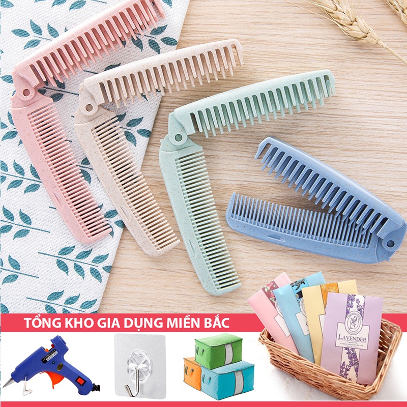 [Tổng Kho Sỉ] Lược Gập Chải Đầu Du Lịch Nhựa Lúa Mạch / THÉP KHÔNG GỈ Cao Cấp