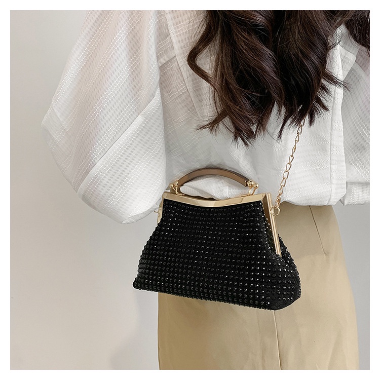 Túi Đeo JASMIN NOIR Chéo Nắp Gập Đính Kim Cương Giả Thời Trang Dành Cho Nữ