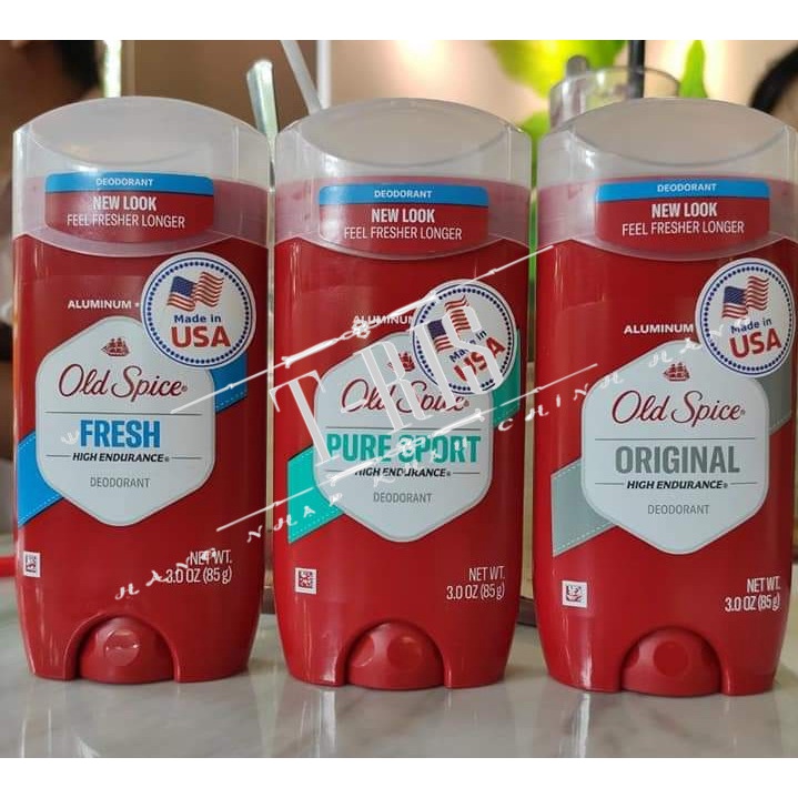 [85gr-Chuẩn Mỹ] Sáp khử mùi Old Spice (Ruột xanh) 85g | Pure Sport| Fresh| Original| - Nhập khẩu chính hãng P&G- Giá tốt