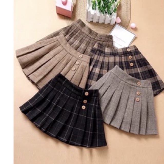 Chân váy xếp ly bé gái hàng cúc CV008